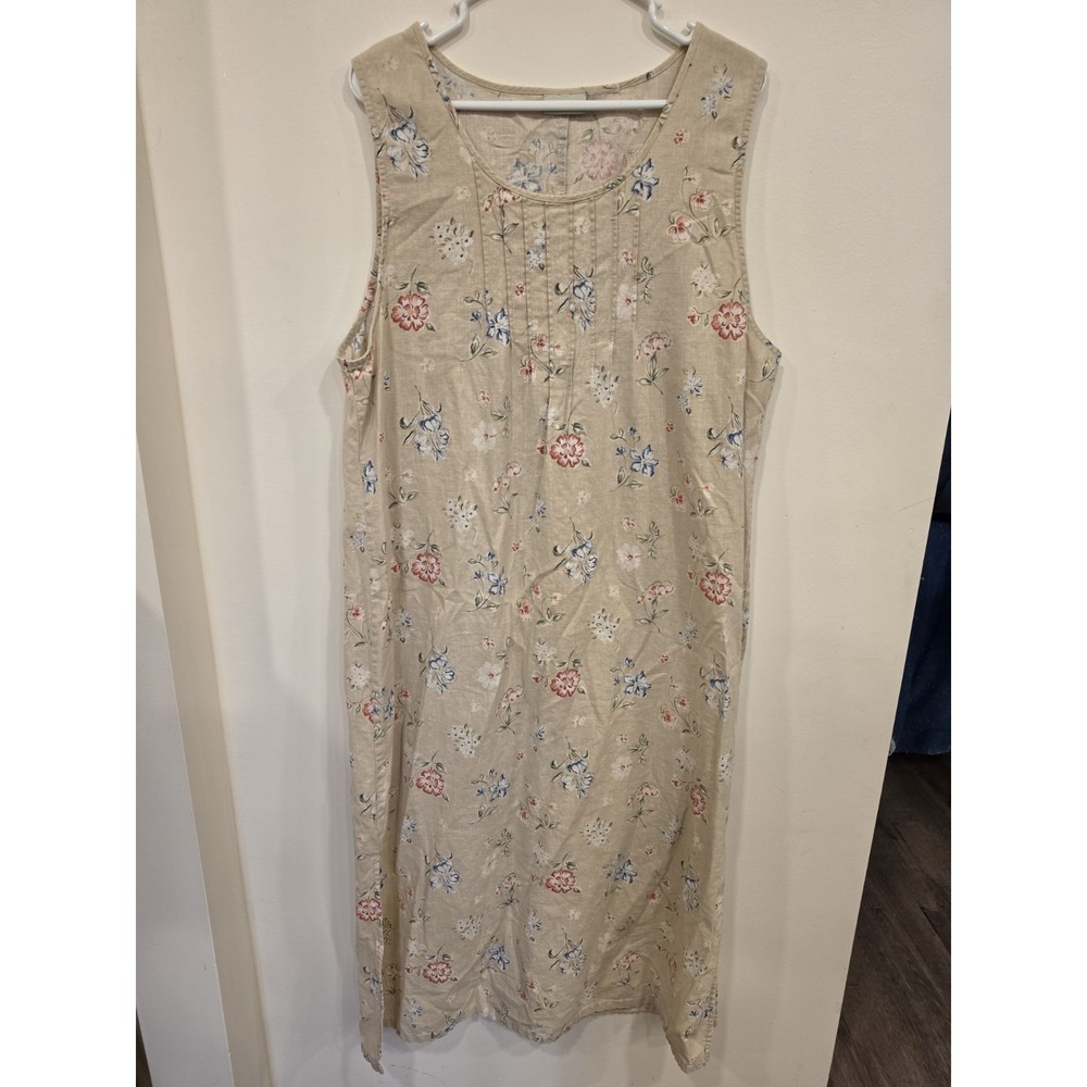 Vintage Floral Sleeveless Shift Dress Size XL Cottagecore Prairie Soft Girl